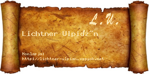 Lichtner Ulpián névjegykártya